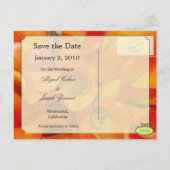 日付はがき、オレンジ色のユリを保存 案内ポストカード (裏面)