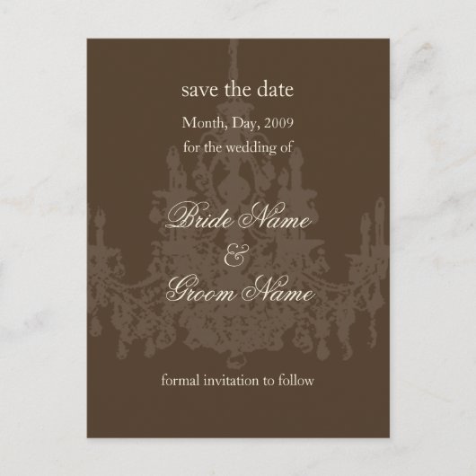 日付はがき、シャンデリアを保存 案内ポストカード (正面)