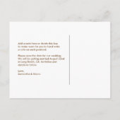 日付はがき、フォトカード、ビーチ結婚式の保存 案内ポストカード (裏面)