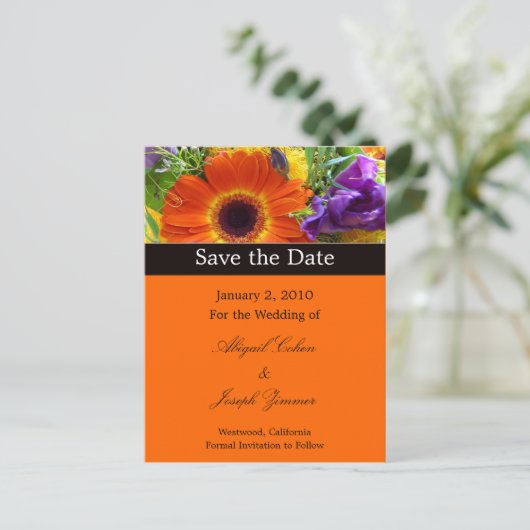 日付はがき、夏花束を保存する 案内ポストカード (スタンド正面)