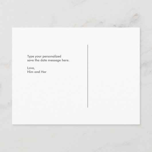 日付はがき、大きな日付、パウダーブルーを保存 案内ポストカード (裏面)