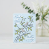 日付はがき、愛結婚の鳥を保存 案内ポストカード (スタンド正面)