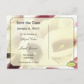 日付はがき、紫の呼び出しユリの保存 案内ポストカード (裏面)