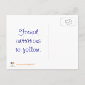 日付はがき、青いオレンジ色の花を保存 案内ポストカード (裏面)