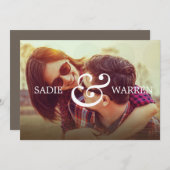 日付はっきりしたカードのアンパサンド保存 セーブザデート (正面/裏面)