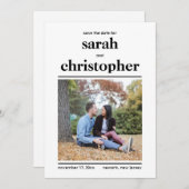 日付はっきりしたカードをミニマルに保存 セーブザデート (正面/裏面)