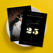 日付はっきりしたタイポグラフィスクリプト暗い色あせた写真実在 箔招待状