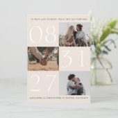 日付はっきりしたトリプル写真日付カードの保存 セーブザデート (スタンド正面)