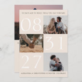 日付はっきりしたトリプル写真日付カードの保存 セーブザデート (正面/裏面)