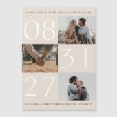 日付はっきりしたトリプル写真日付磁気カードを保存 マグネット招待状 (正面)