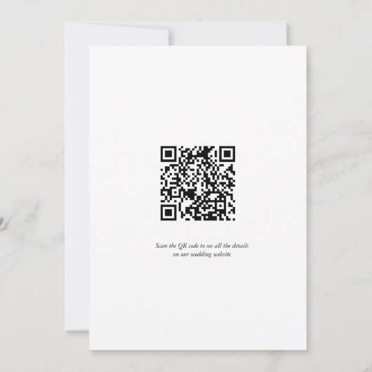 日付はっきりしたミニマル結婚式の日付QRコードを保存 招待状 (裏面)