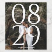 日付はっきりした大きい数字の写真の背景 ワインラベル (シングルラベル)