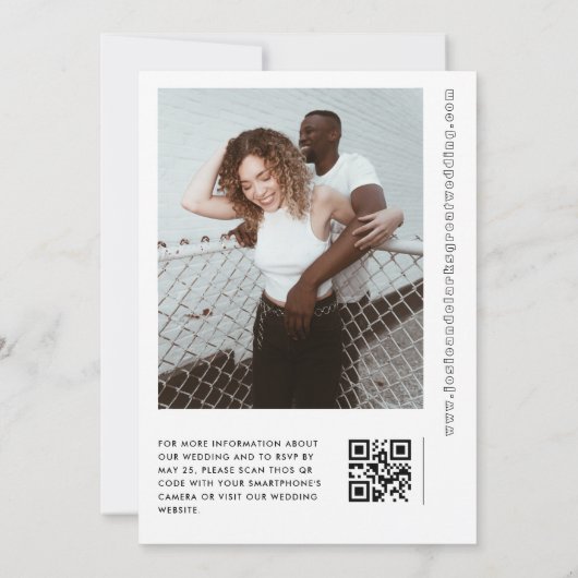 日付はっきりした幾何ミニマルスモダンプ結婚ト 招待状 (裏面)