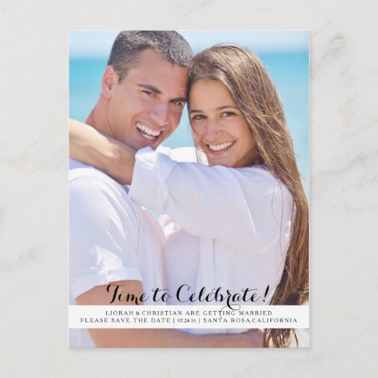 日付はっ祝き書の保存時間 案内ポストカード (正面)