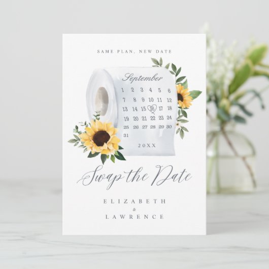 日付ひまわりトイレの紙カレンダーを交換転がする セーブザデート (スタンド正面)