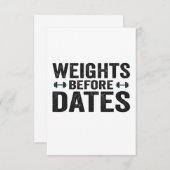 日付より前の重みおもしろいフィットネストレーニングギフト サンキューカード (正面/裏面)