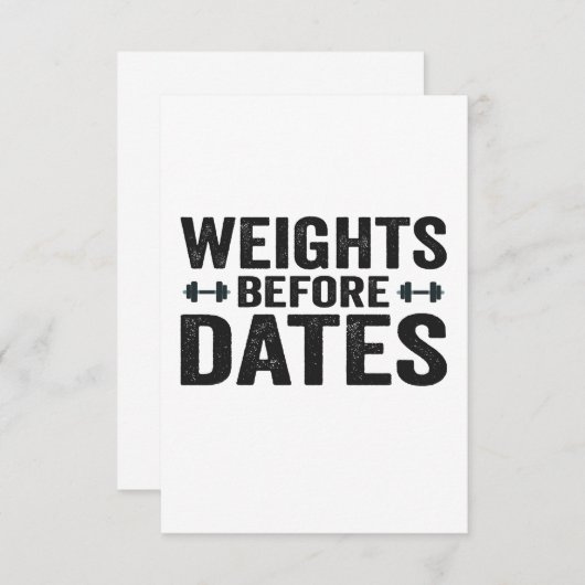 日付より前の重みおもしろいフィットネストレーニングギフト サンキューカード (正面/裏面)