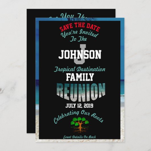 日付をあらゆる一流の行先の懇親会救って下さい セーブザデート (正面/裏面)