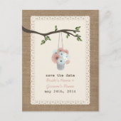 日付をインスパイア保存するデイジーのBurlap缶 案内ポストカード (正面)