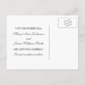 日付をエレガントペイズリーレース青で保存 案内ポストカード (裏面)