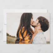 日付をエレガント保存する手書き写真ミニマリスト 招待状 (正面)