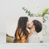 日付をエレガント保存する手書き写真ミニマリスト 招待状 (スタンド正面)