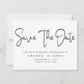 日付をエレガント救うミニマリストの誓いの更新 案内状 (正面)