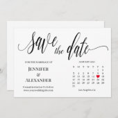 日付をカレンダーカードで保存する 招待状 (正面/裏面)