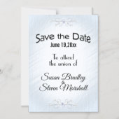 日付をデリケートな青で保存 マグネット招待状 (正面)