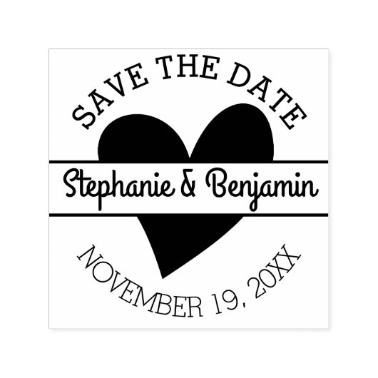 日付をハートと名で保存 セルフインキングスタンプ (デザイン)