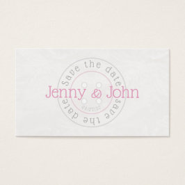 日付をピンクと白のボタンの裁縫カードに保存