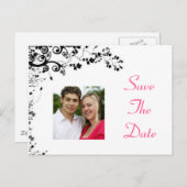 日付をピンクと黒で保存 案内ポストカード (正面/裏面)