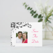 日付をピンクと黒で保存 案内ポストカード (スタンド正面)