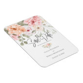 日付をピンクの淡い色のコテージ牡丹に保存 マグネット (右側)