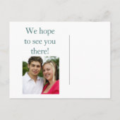 日付をピンク色に保存モダンする 案内ポストカード (裏面)