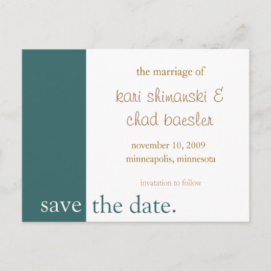 日付をピンク色に保存モダンする 案内ポストカード (正面)