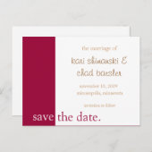 日付をピンク色に保存モダンする 案内ポストカード (正面/裏面)