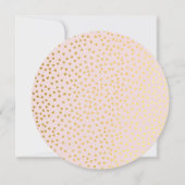 日付をピンク色の淡い色の金ゴールド水玉模様 招待状 (裏面)