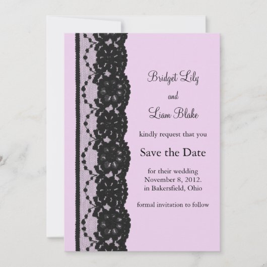 日付をフランスの保存するブラックレース セーブザデート (正面)