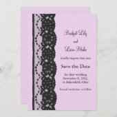 日付をフランスの保存するブラックレース セーブザデート (正面/裏面)