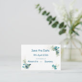 日付をフローラと蝶のモチーフで保存 名刺 (スタンド正面)