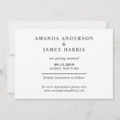 日付をモダン保存するために写真に鉛筆を書く セーブザデート (裏面)