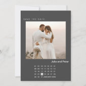 日付をモダン保存する写真とカレンダー 招待状 (正面)