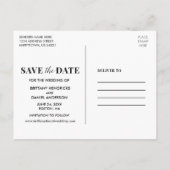 日付をモダン保存する写真 – 青または色を選択 ポストカード (裏面)