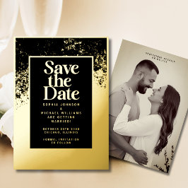 日付を保エレガント存するテンプレートフォトゴールドフォイル 箔シーズンカード