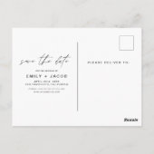 日付を保エレガント存4 Photo Minimalist ポストカード (裏面)