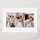 日付を保エレガント存4 Photo Minimalist Silver 箔招待状 (正面)