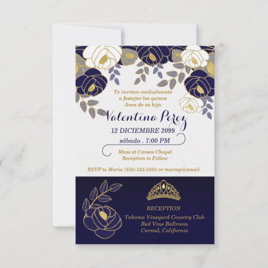 日付を保スペインの存する青いキンセアニェラNo Photo セーブザデート (裏面)