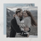 日付を保パーソナライズされたシンプル管モダン結婚する セーブザデート (正面/裏面)