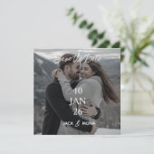 日付を保パーソナライズされたシンプル管モダン結婚する セーブザデート (スタンド正面)